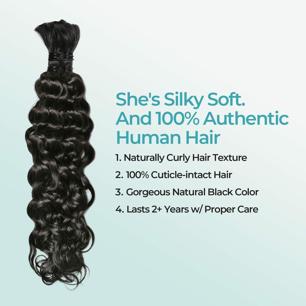 Lvnatu Human Braiding Hair for Boho Knotless Braids Wet and Wavy Bulk Deep Wa...