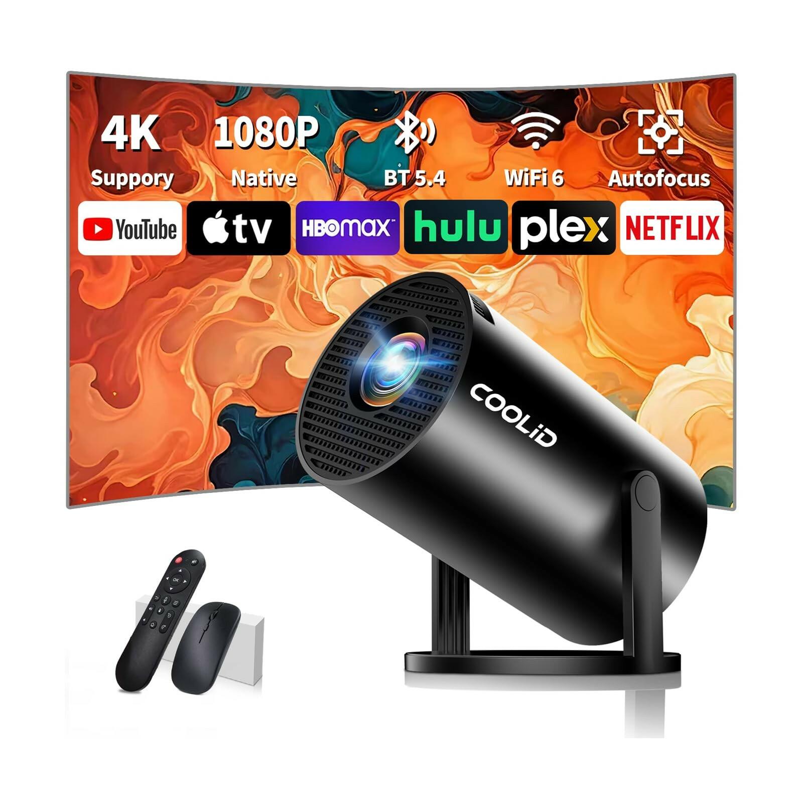 Mini Projector, Support 4K 1080P Portable Projector with Bidirectional WIFI6 5G