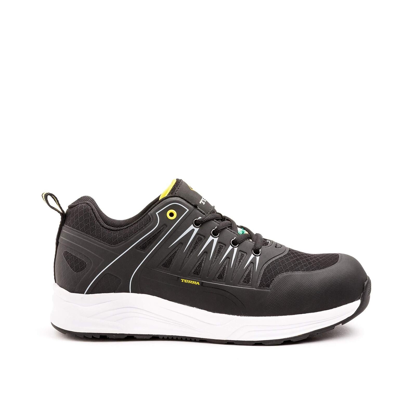 Terra Men's Rebound Composite Toe Work Shoe, Black/White, 11 Medium US
