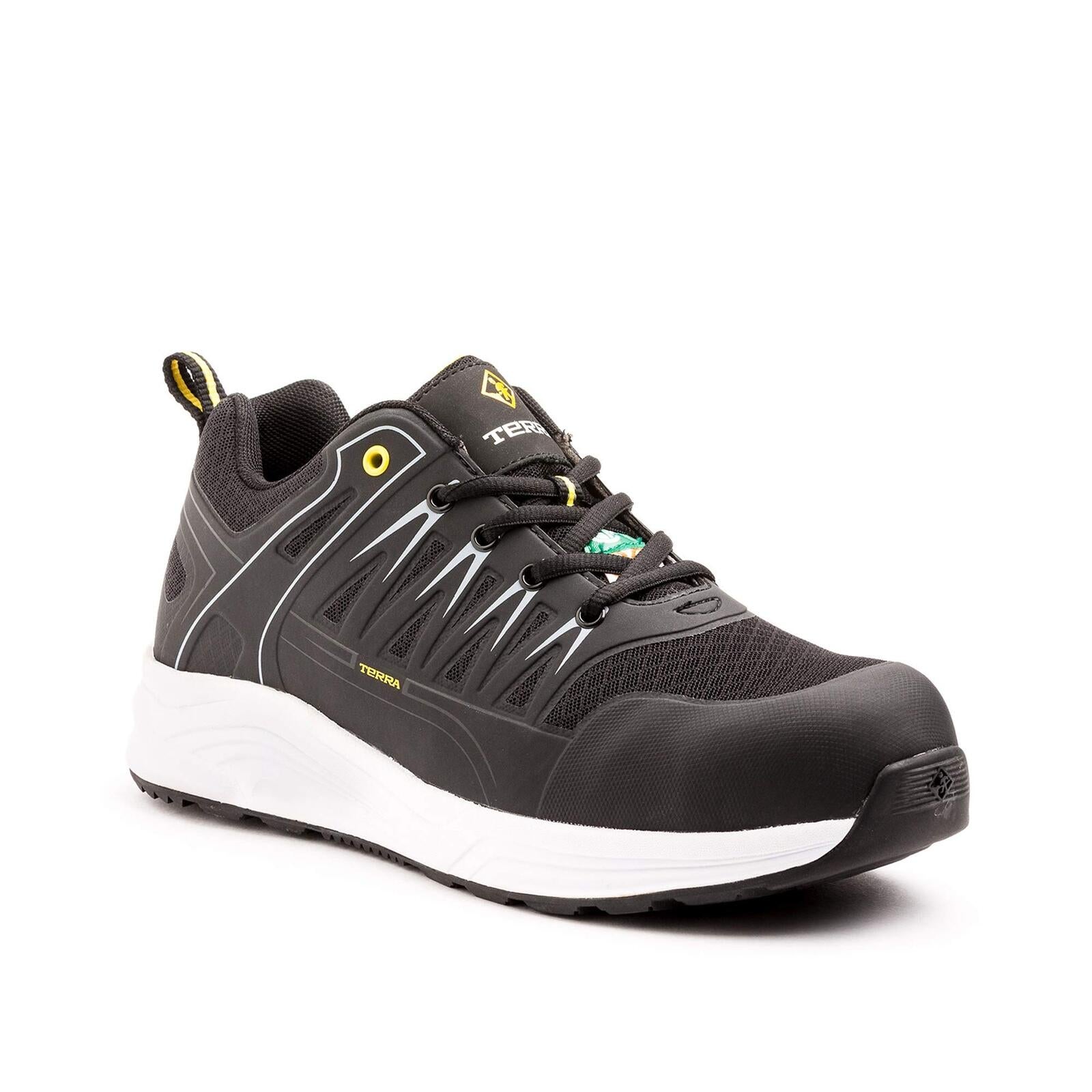 Terra Men's Rebound Composite Toe Work Shoe, Black/White, 11 Medium US