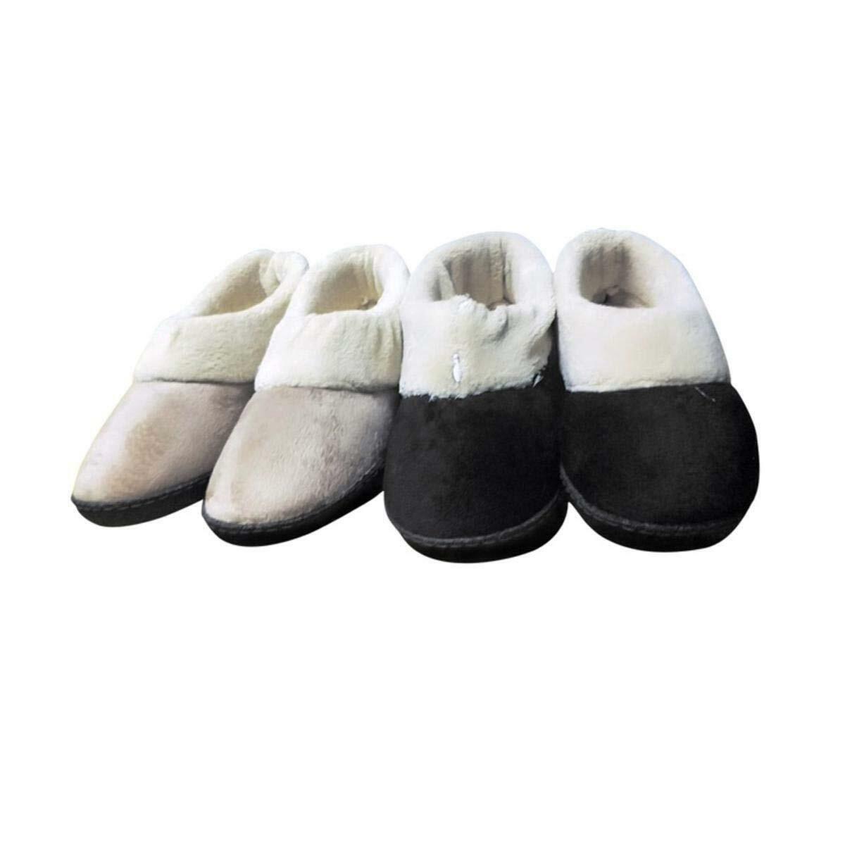 Stay Warm Apparel Memory Foam Heated Slipper With Rechargeable Battery, Black,