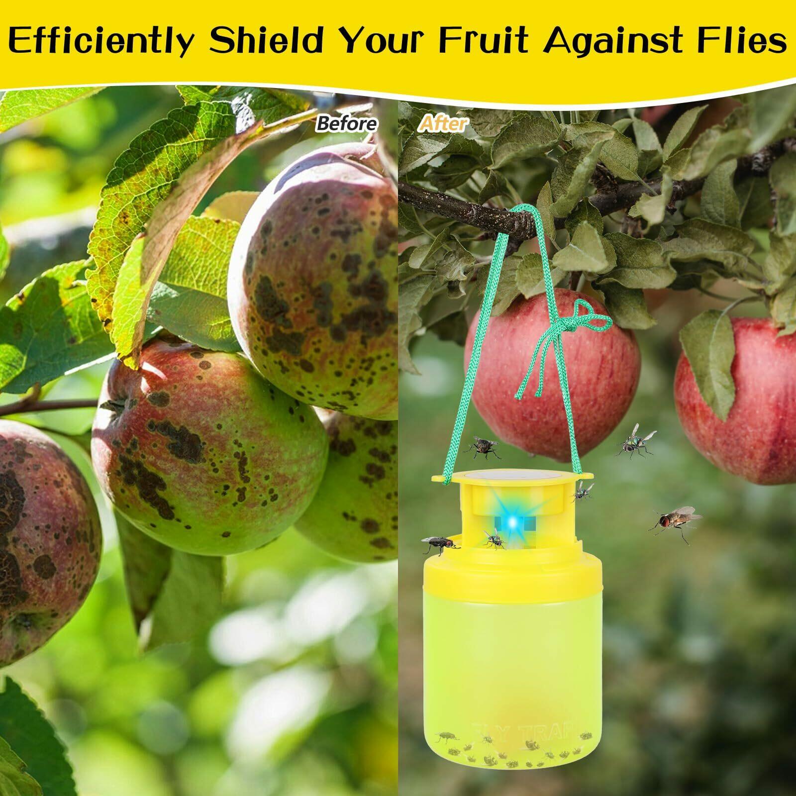 Outdoor Fly Trap Hanging Solar Powered Reusable Indoor Non-Toxic Flying Insects