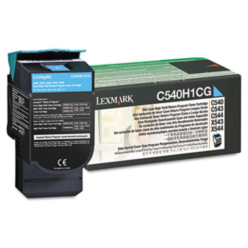 Lexmark C540H1CG High-Yield Toner Cartridge, Cyan - in Retail Packaging