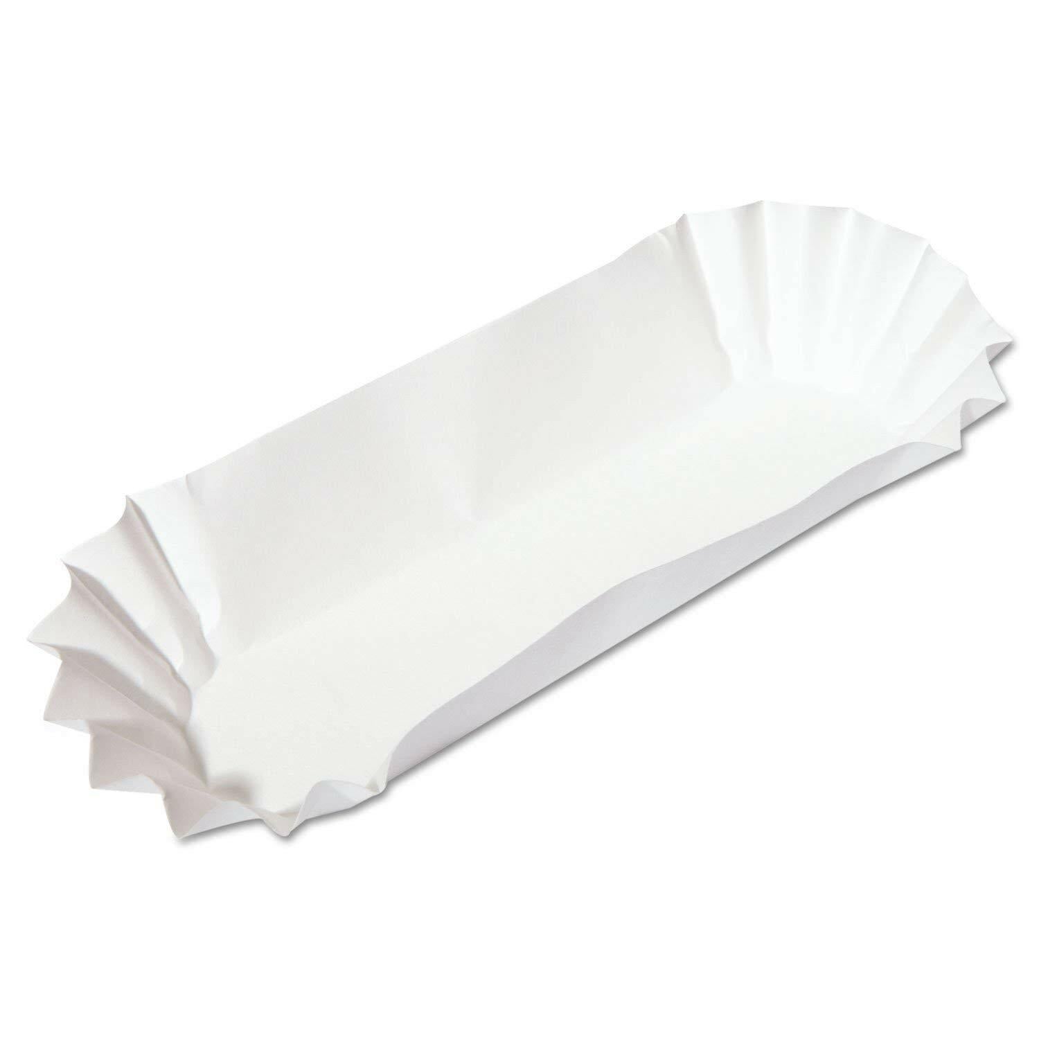 Hoffmaster Fluted Hot Dog Trays HFM610740 3000/pk, White