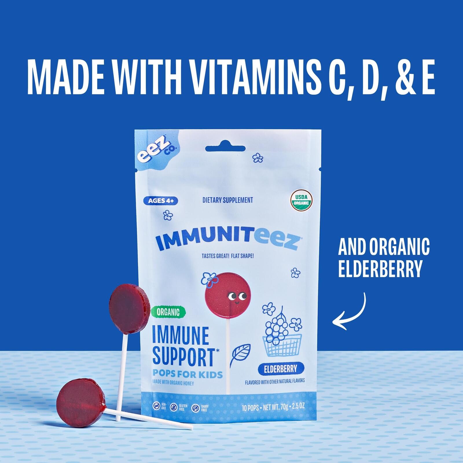 Momeez Choice, Immuniteez Immune Support Pops Elderberry, 10 Count