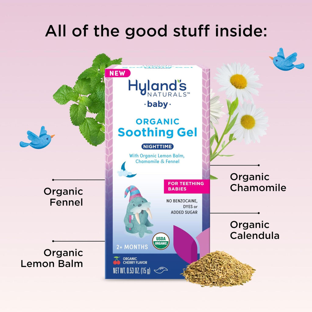 Hyland's Baby Organic Night Oral Soothing Gel, with Chamomile, Calendula, and