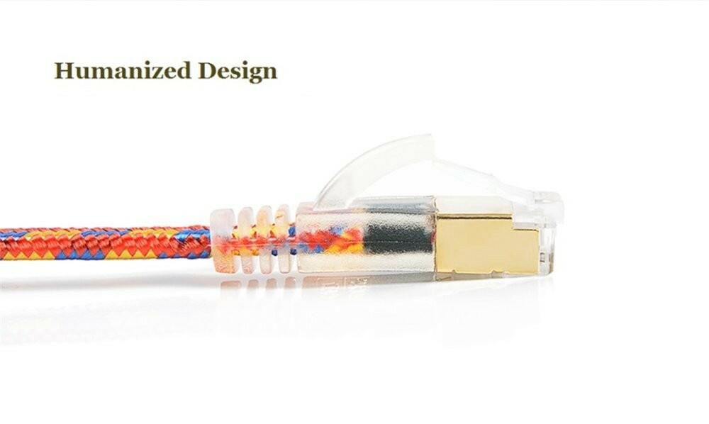 CAT7 Ethernet Cable Ultra-Slim, High Speed (10Gigabit 600MHz) Braided Shielded