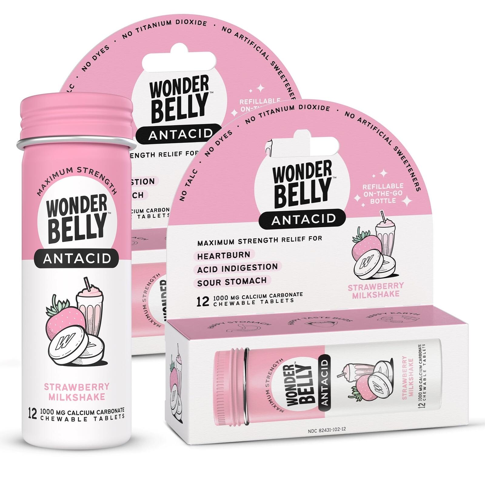 Wonderbelly Antacid, Effective Heartburn & Instant Acid Indigestion Relief,