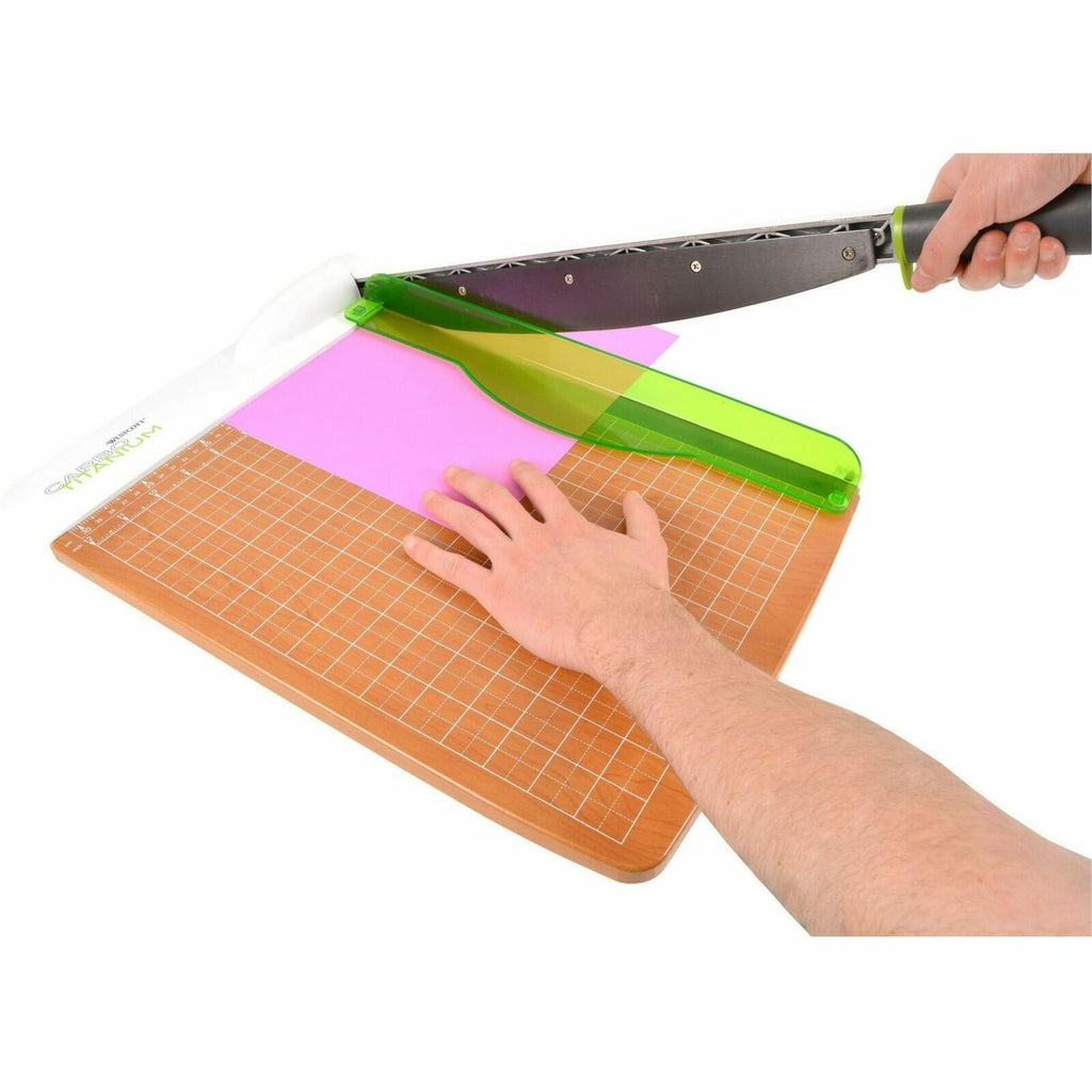 Westcott 16874 ‎15-Inch CarboTitanium Wood Base Guillotine Paper Cutter,