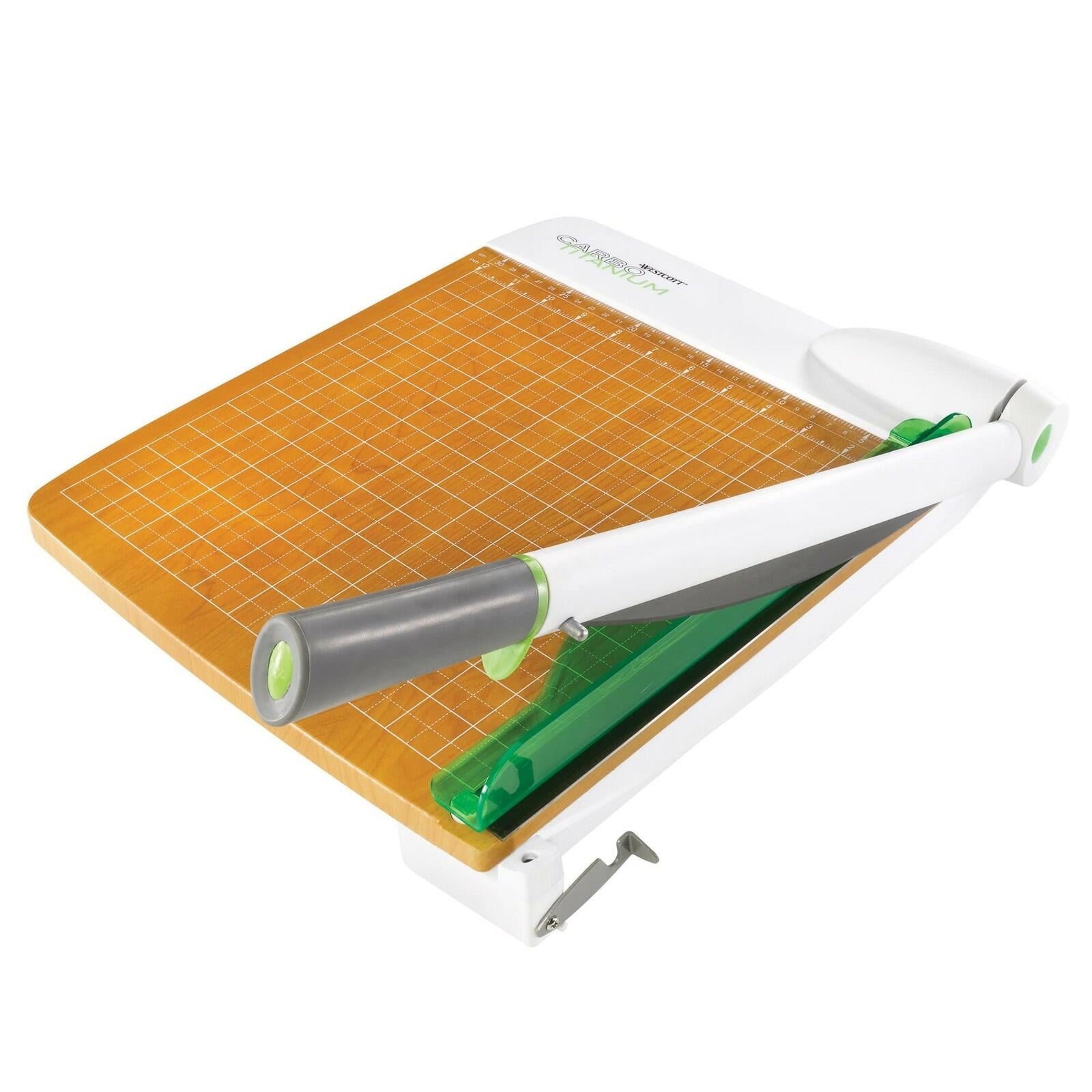 Westcott 16874 ‎15-Inch CarboTitanium Wood Base Guillotine Paper Cutter,