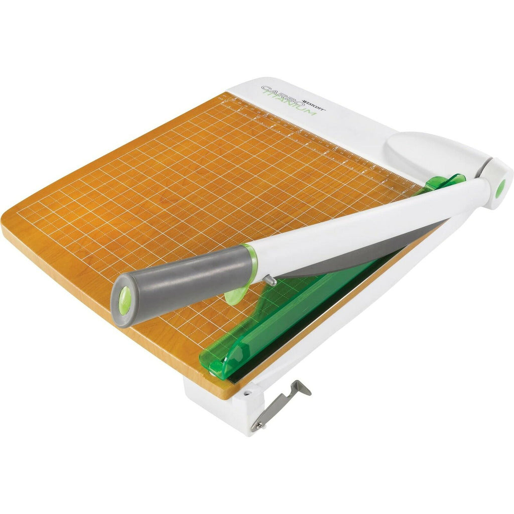 Westcott 16874 ‎15-Inch CarboTitanium Wood Base Guillotine Paper Cutter,