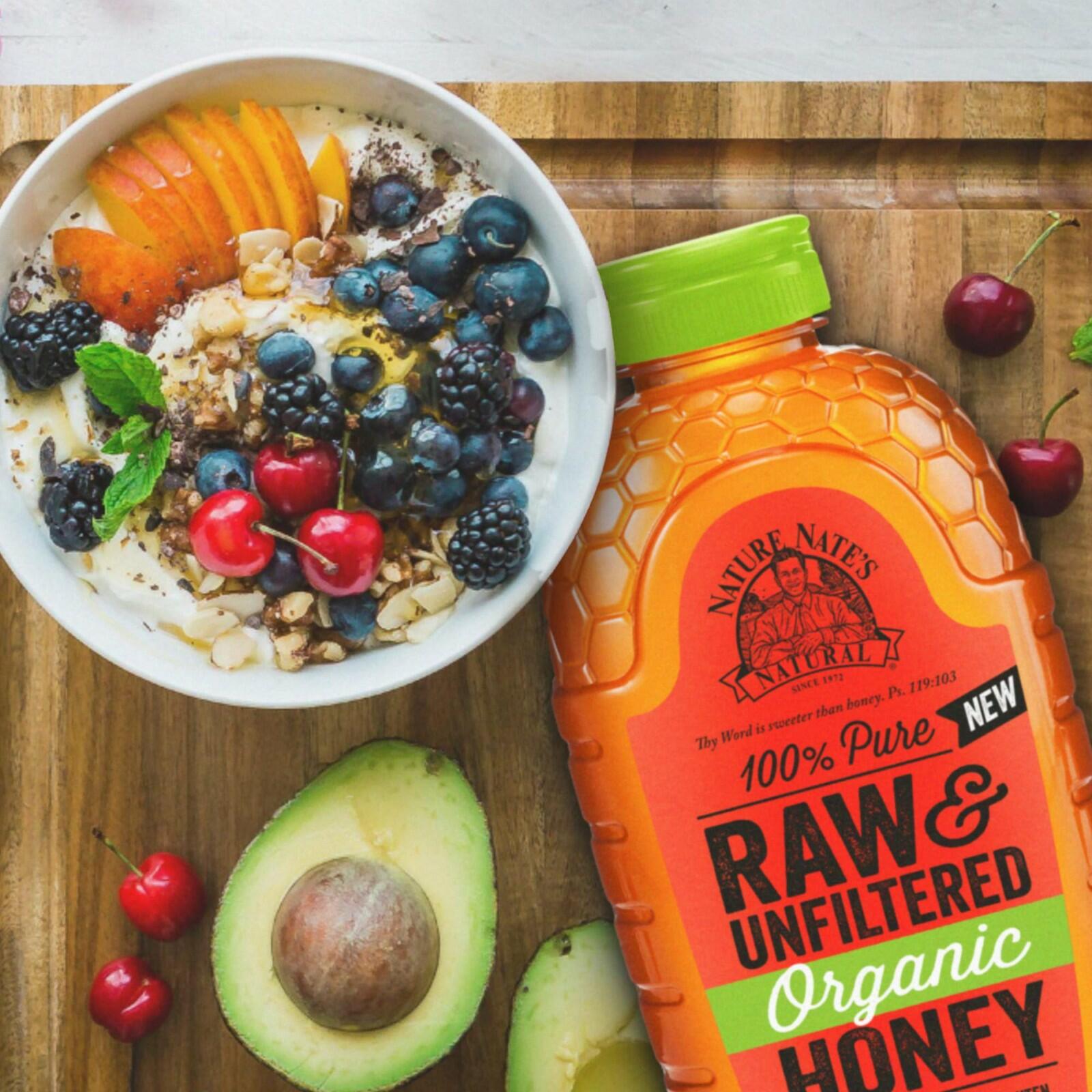 Nature Nate’s 100% Pure Raw & Unfiltered Organic Honey; Product of Brazil and