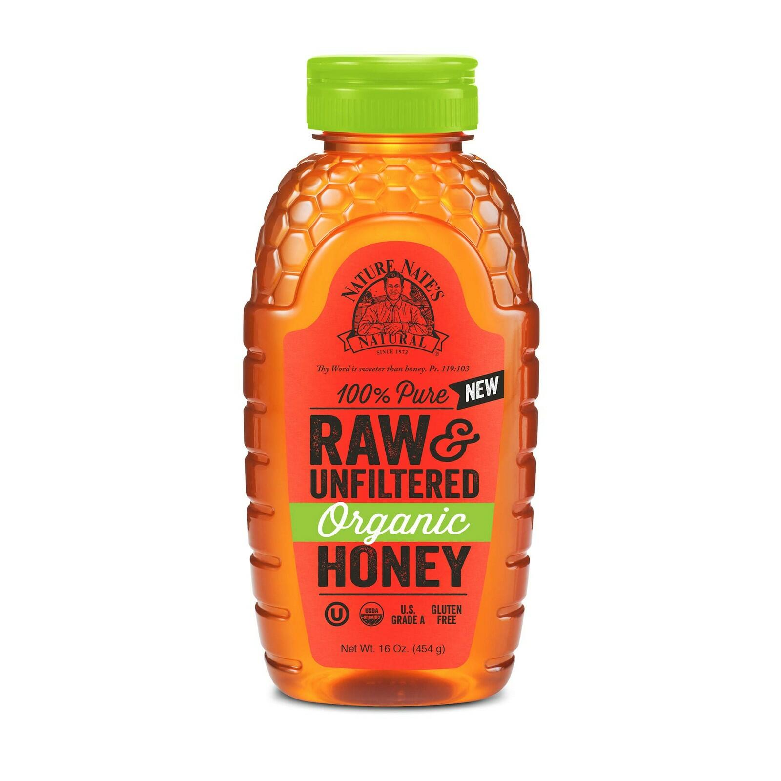 Nature Nate’s 100% Pure Raw & Unfiltered Organic Honey; Product of Brazil and