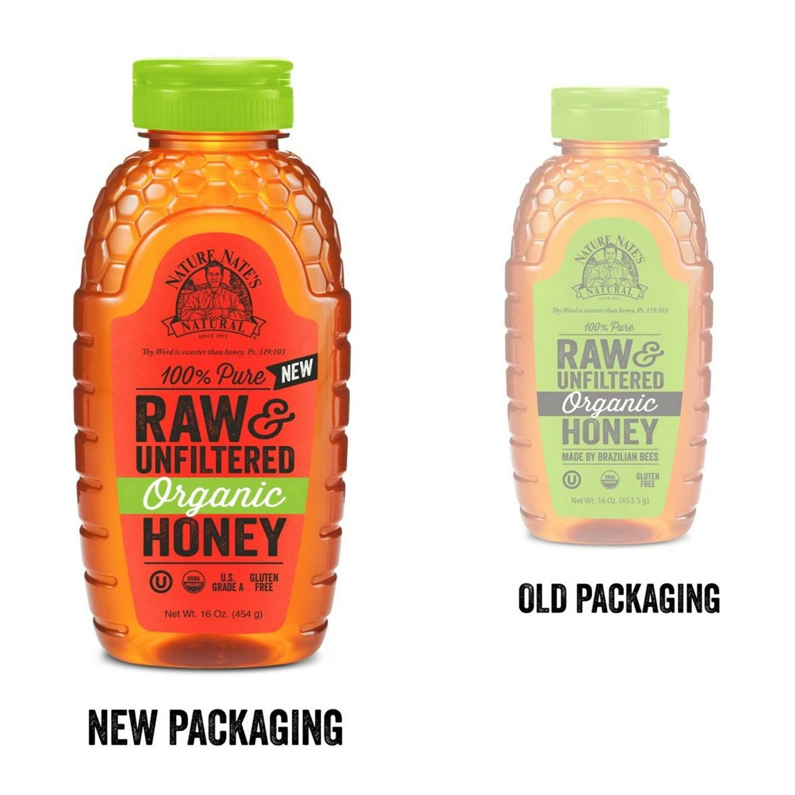 Nature Nate’s 100% Pure Raw & Unfiltered Organic Honey; Product of Brazil and