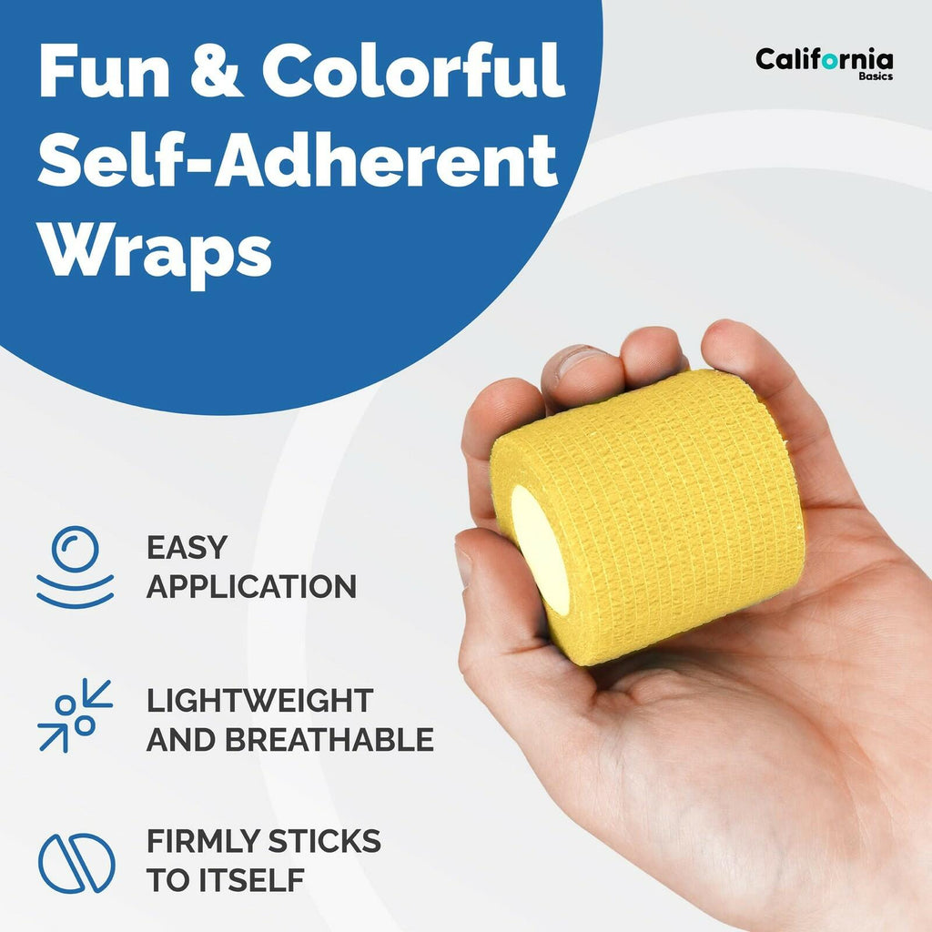 California Basics Self-Adhesive Medical Tape (2 inch) - Pack of 12 - Cohesive