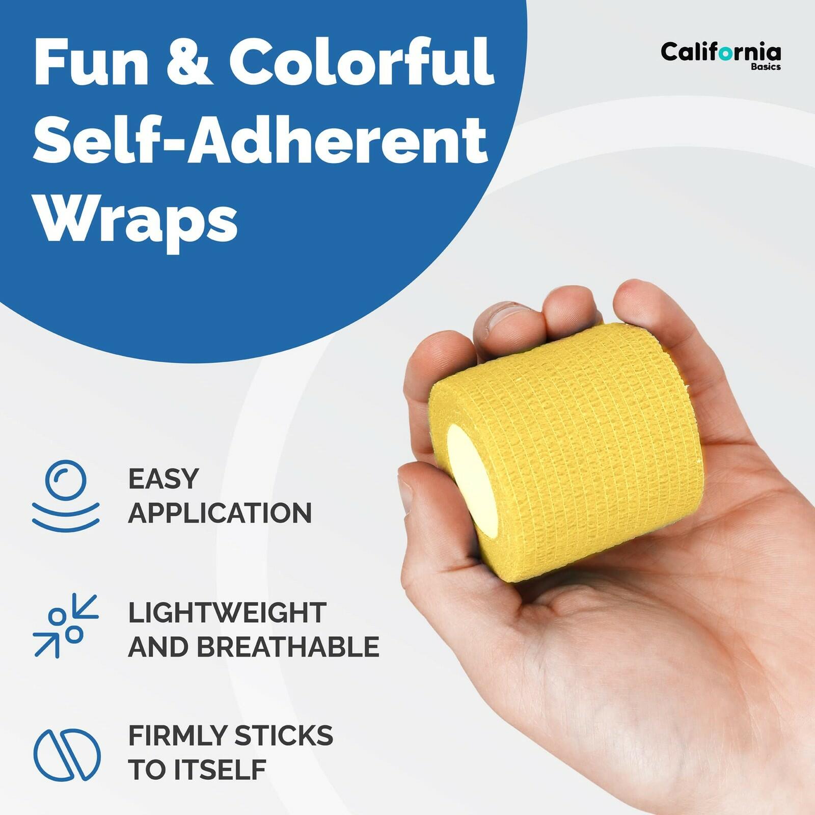 California Basics Self-Adhesive Medical Tape (2 inch) - Pack of 12 - Cohesive
