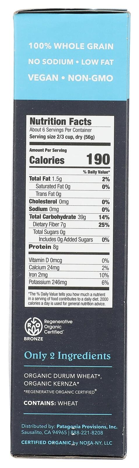 Patagonia Provisions Pasta Roc Fusilli 12 OZ