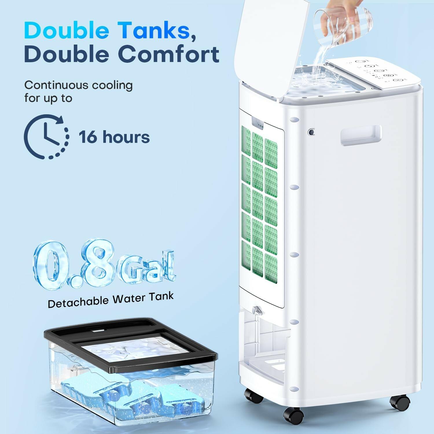 MYICY 25" Windowless Air Conditioner with Double Tanks for 16H Cooling, 25ft