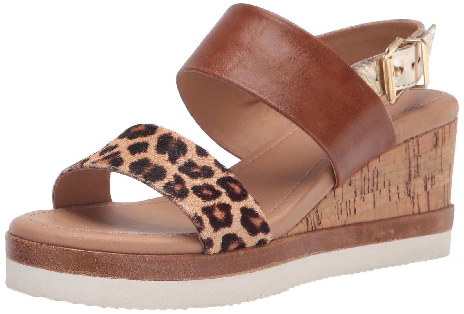 Crevo Women's Wedge Sandal, Cheetah, 7