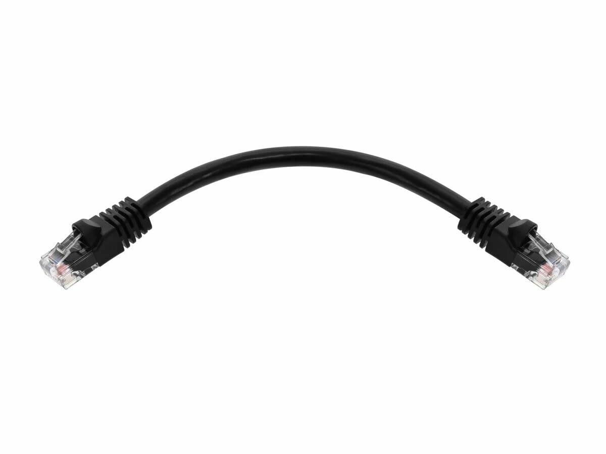 0.5FT 24AWG Cat5e 350MHz UTP Bare Copper Ethernet Network Cable - Black