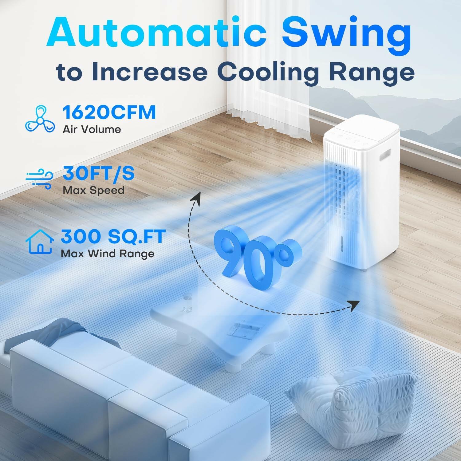 MYICY 25" Windowless Air Conditioner with Double Tanks for 16H Cooling, 25ft