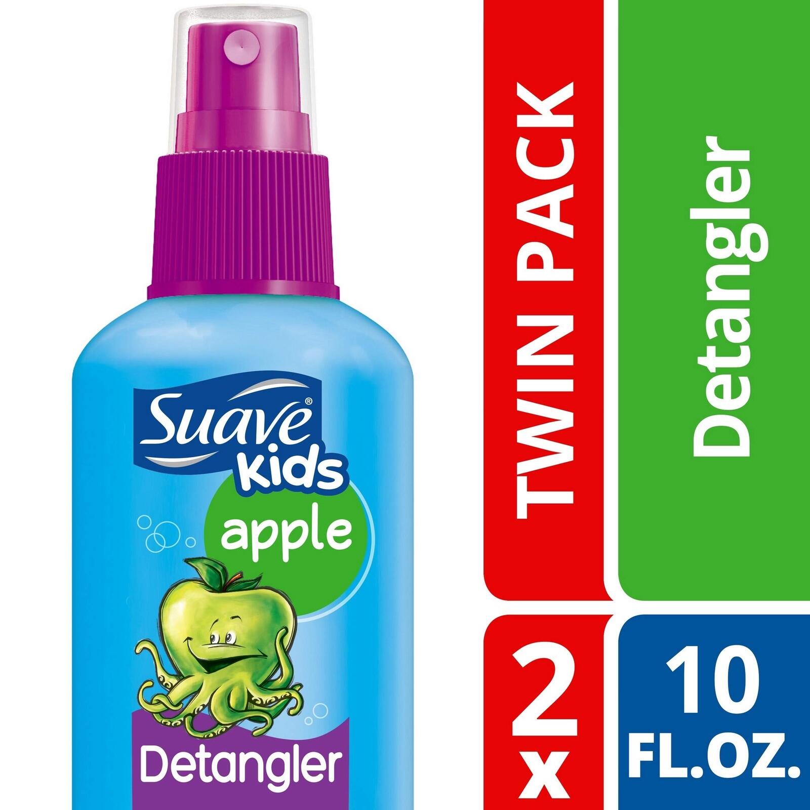 Suave Kids Silly Apple Detangler Spray, 10 Fl Oz, Pack of 2