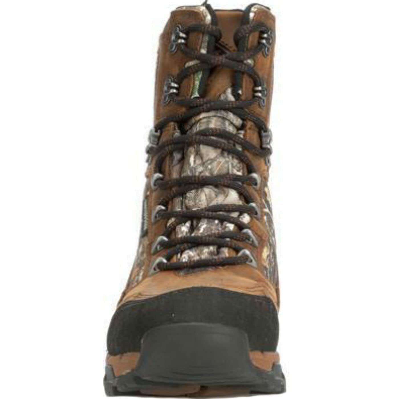 Muck Boot Men's Summit Lace 8" Rain Boot, Black/Graham/Chocolate Brown, 14