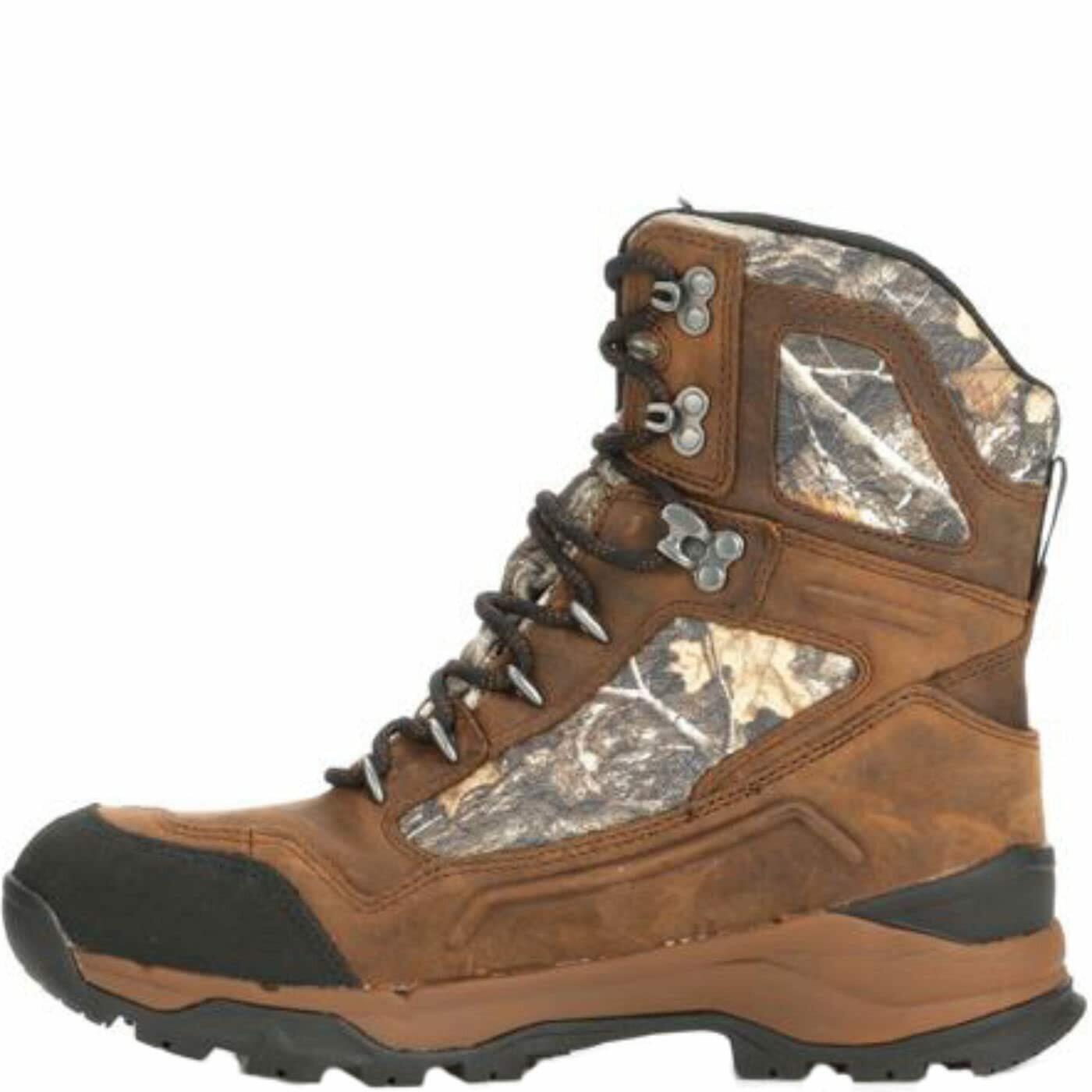 Muck Boot Men's Summit Lace 8" Rain Boot, Black/Graham/Chocolate Brown, 14