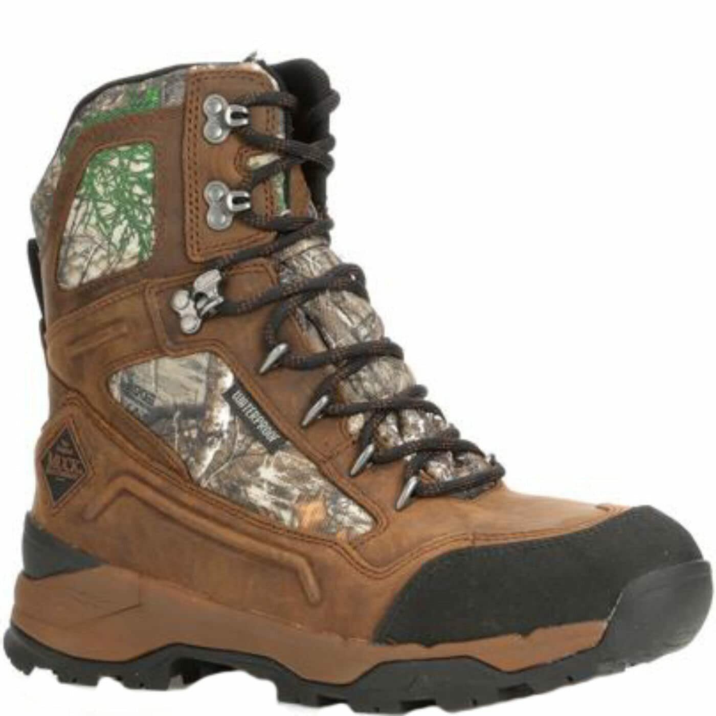 Muck Boot Men's Summit Lace 8" Rain Boot, Black/Graham/Chocolate Brown, 14