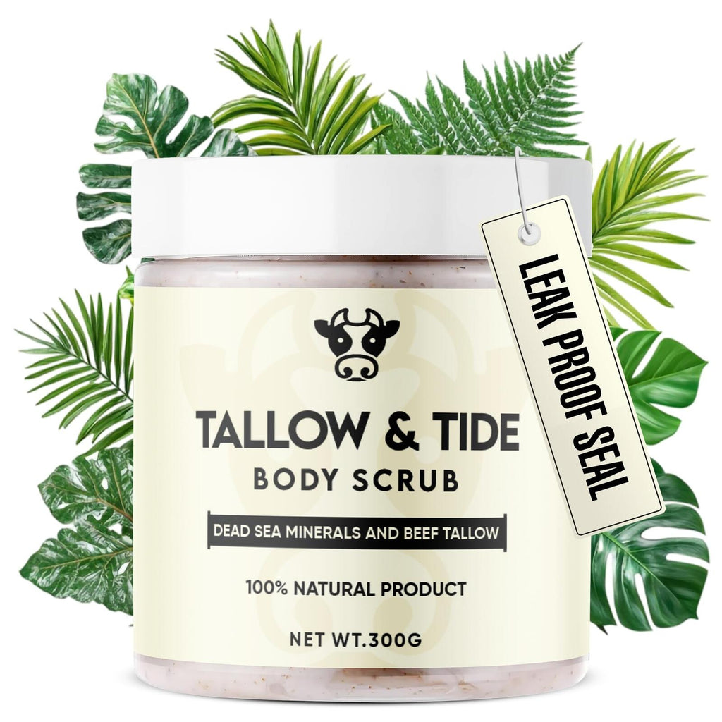Exfoliating Body Scrub with Dead Sea Minerals & Beef Tallow for Skin - Hydrating