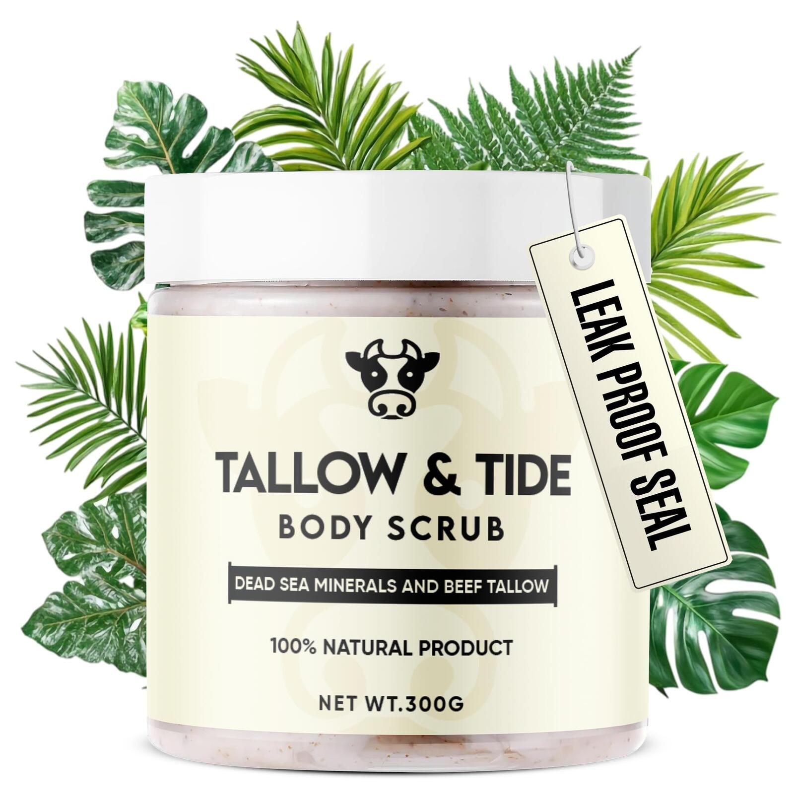 Exfoliating Body Scrub with Dead Sea Minerals & Beef Tallow for Skin - Hydrating