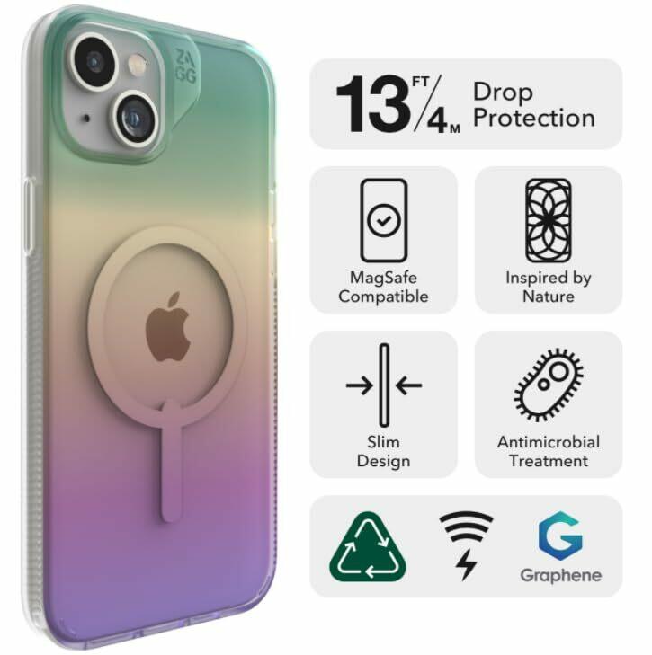 ZAGG Milan Snap iPhone 15 Plus Case - iPhone MagSafe Case with Drop Protection