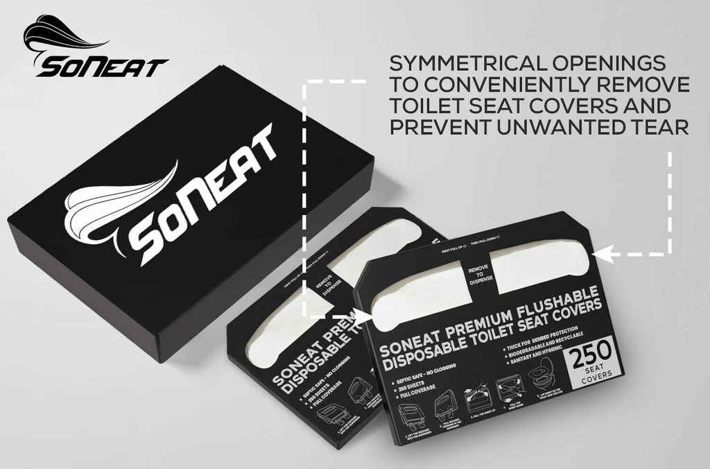 SoNeat Disposable Toilet Seat Cover- 2000 Sheets of XL Half-Fold Flushable Paper