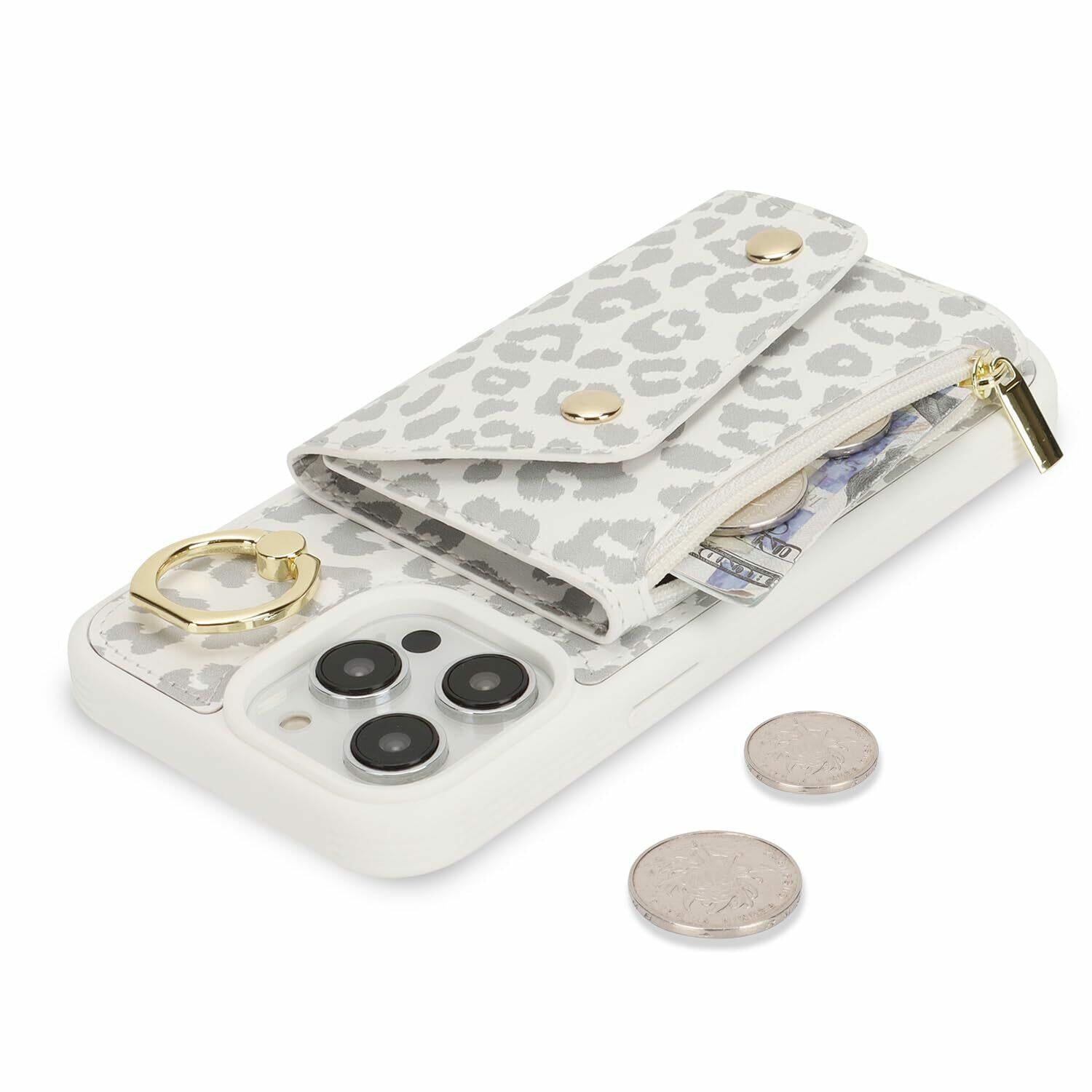 Lipvina for iPhone 15 Pro Max Case Wallet with Card Holder - Zipper PocketCre...