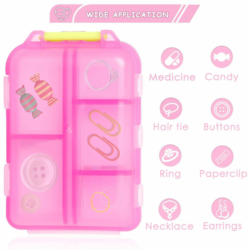 WUSUTE 2 Pcs Pill Organizer with Medicine Labels, Travel Pill Box Daily Pill