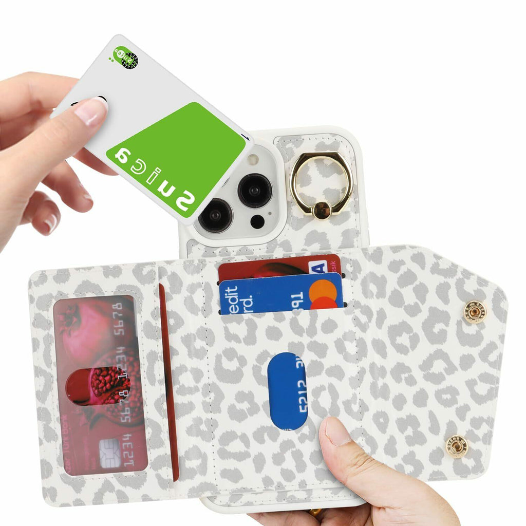 Lipvina for iPhone 15 Pro Max Case Wallet with Card Holder - Zipper PocketCre...