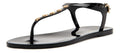 Katy Perry Women's The Geli-T Strap Flat Sandal, STAR/BLACK, 5