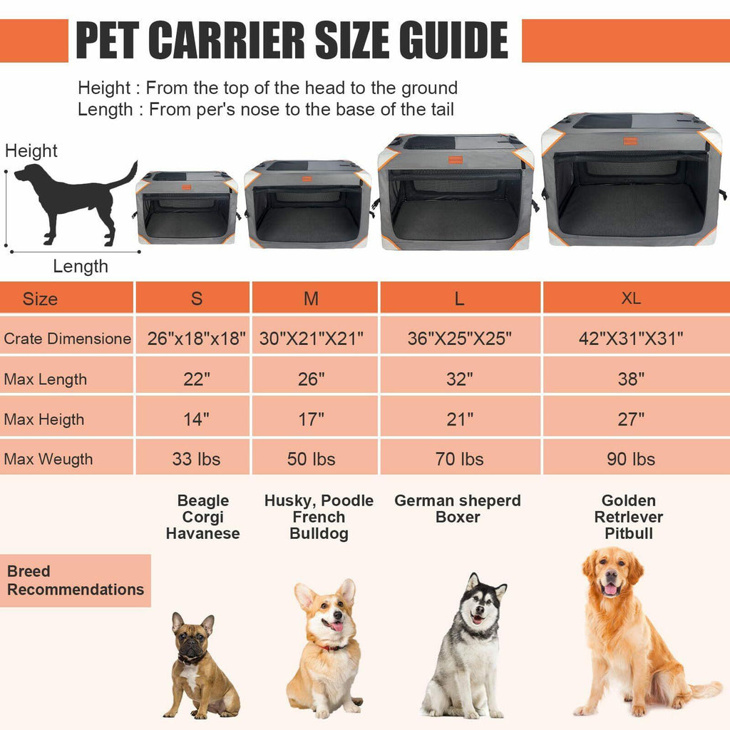 BCOCHAO Collapsible Dog Crate-Portable Dog Travel Crate for Medium