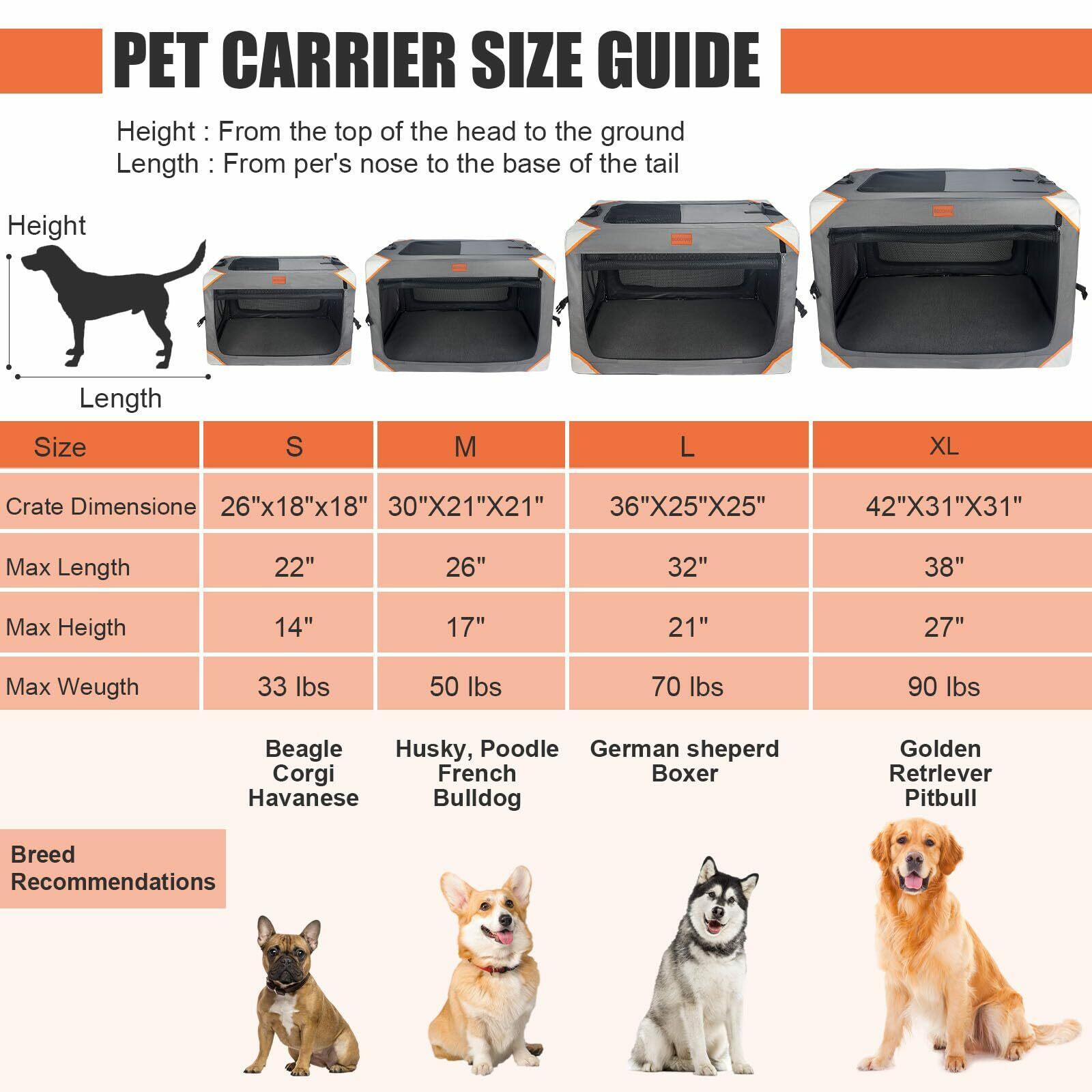 BCOCHAO Collapsible Dog Crate-Portable Dog Travel Crate for Medium