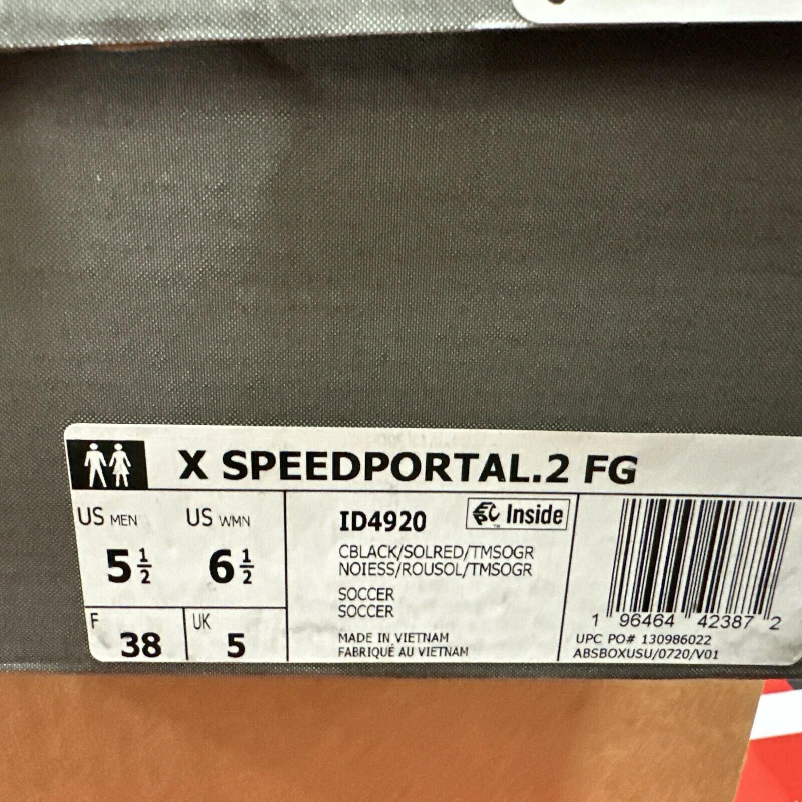 ADIDAS X SPEEDPORTAL .2 FG MEN'S SZ 5.5 SOCCER CLEATS ID4920 BLACK ORANGE N BOX