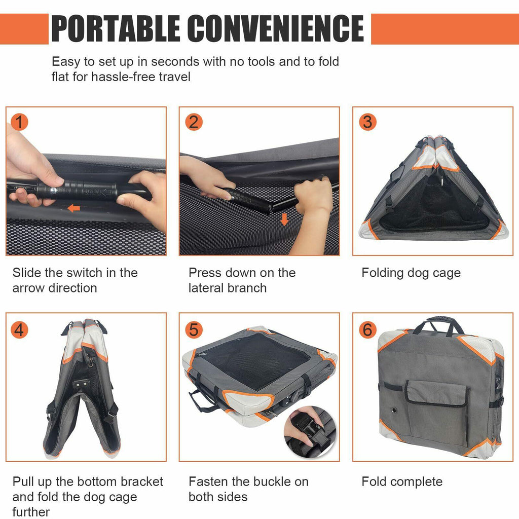 BCOCHAO Collapsible Dog Crate-Portable Dog Travel Crate for Medium
