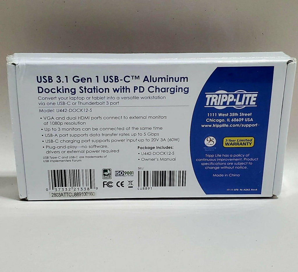 Tripp Lite USB-C Docking Station with Triple Display, 4K @ 60 Hz HDMI,