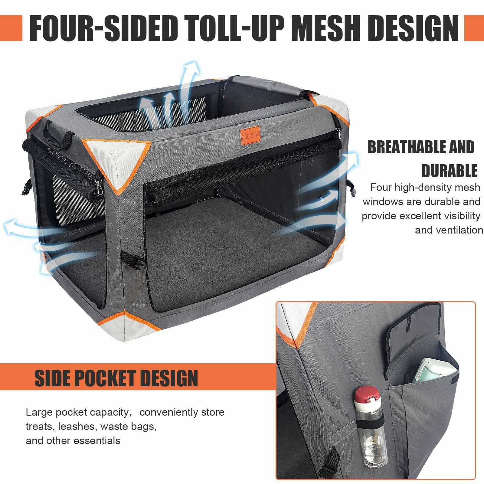 BCOCHAO Collapsible Dog Crate-Portable Dog Travel Crate for Medium