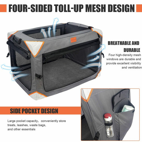 BCOCHAO Collapsible Dog Crate-Portable Dog Travel Crate for Medium
