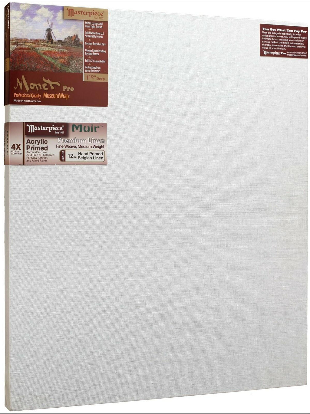 MASTERPIECE Z1MA-3857 Monet Pro 1.5" Deep Muir Belgian Linen 12.0 oz Acrylic