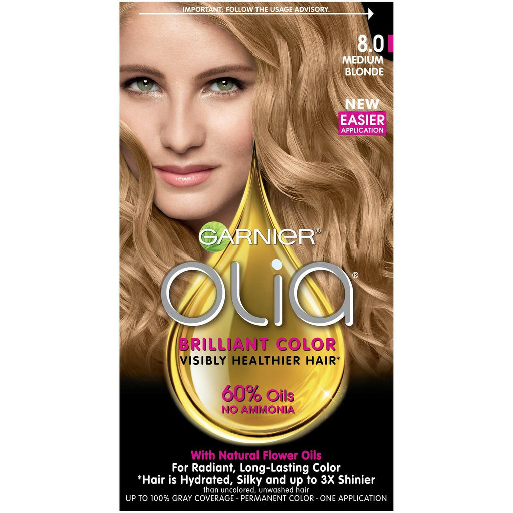 Garnier Olia Ammonia-Free Brilliant Color Oil-Rich Permanent Hair Color, 8.0