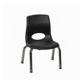 Children’s Factory MyPosture 8" H Chair, 4 Pack, Black with Chrome Legs,