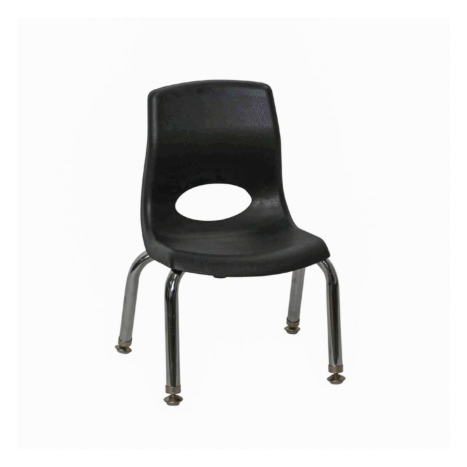 Children’s Factory MyPosture 8" H Chair, 4 Pack, Black with Chrome Legs,