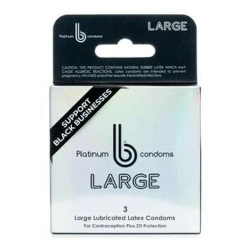 b condoms Platinum Thin Natural Latex Large Condoms for Men  3 Count - Extra