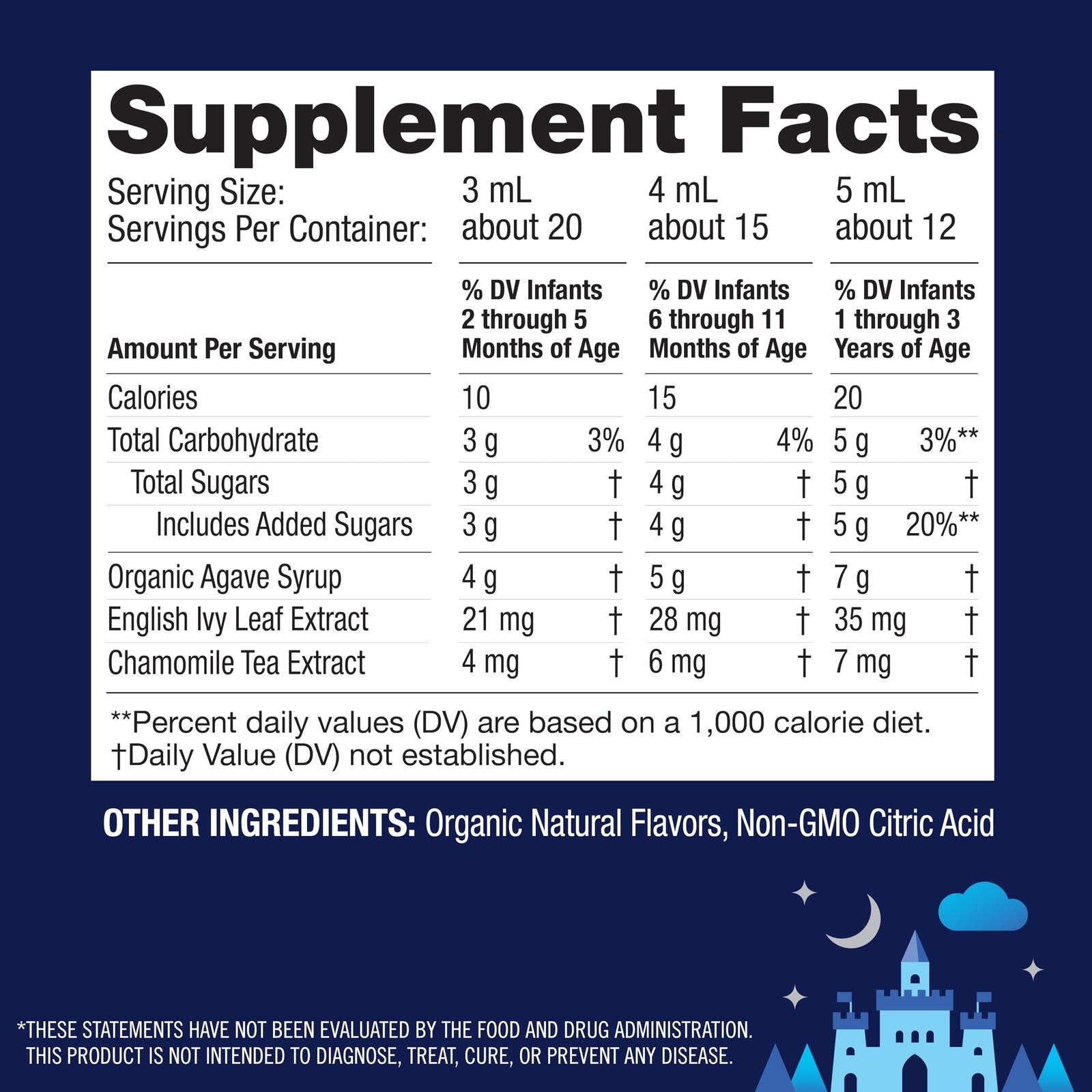 KinderMed Infants' Nighttime Cough, Organic Agave Syrup, English Ivy Leaf